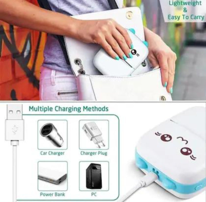 Mini Thermal Pocket Printer – Inkless Bluetooth Portable Printer